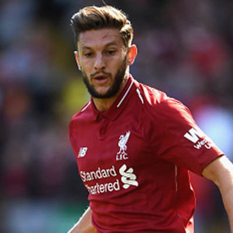 Lallana's Liverpool Match-issued and Signed Poppy Shirt