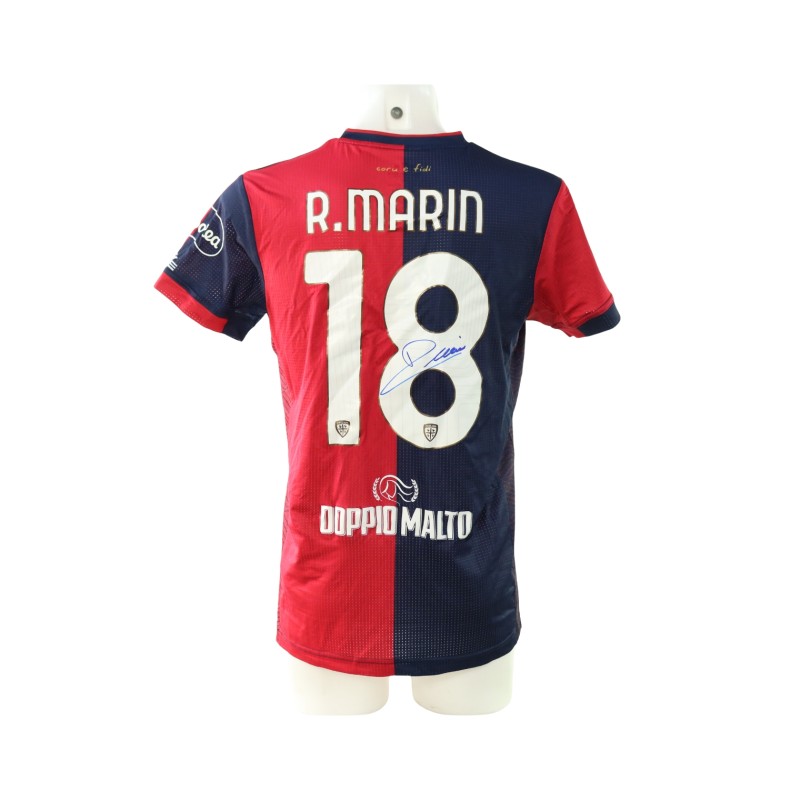 Marin's Signed Unwashed Shirt, Cagliari vs Milan 2024