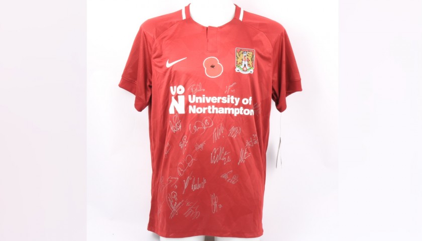 Northampton Town Official Poppy Shirt Signed by the Team