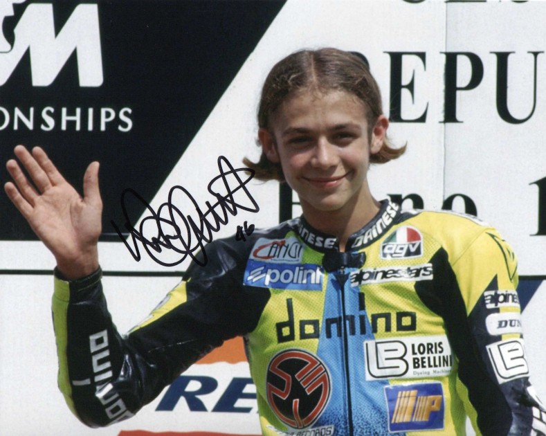 Photograph signed by Valentino Rossi