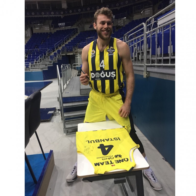 Issued/Worn Fenerbahce Jersey Signed by Melli, 2017/18 Turkish Airlines EuroLeague