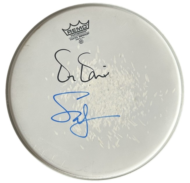 Dr. Dre and Snoop Dogg Signed Drumskin