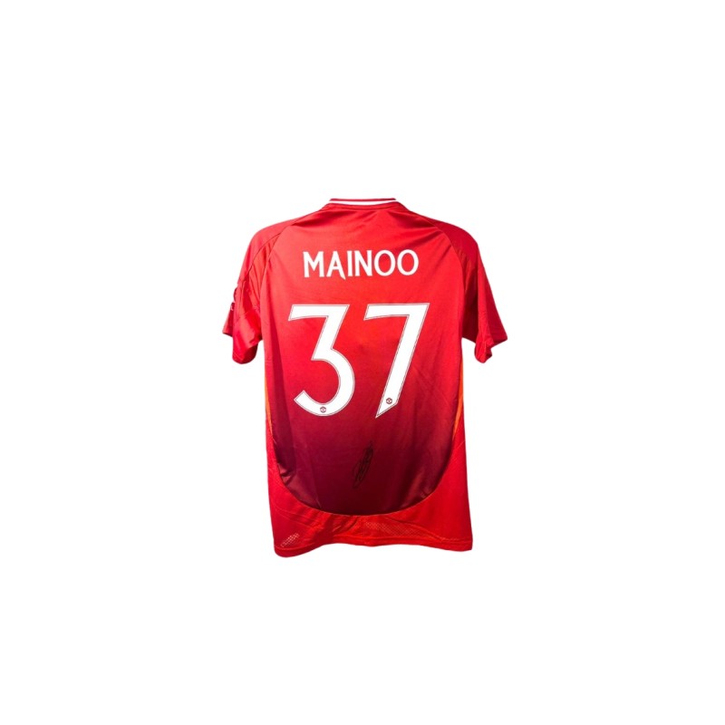 Maglia replica firmata da Kobbie Mainoo del Manchester United 2024/25 MUFC