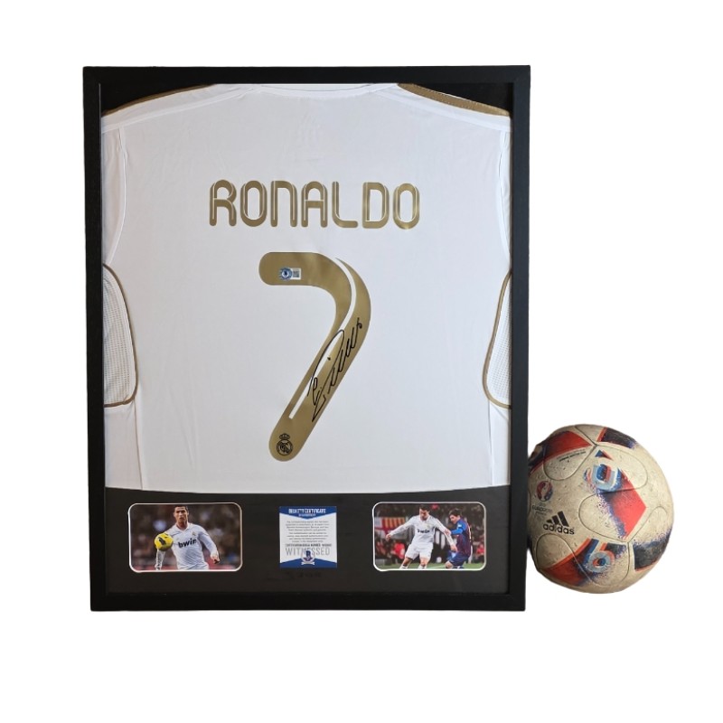 Cristiano Ronaldo's Real Madrid Signed Shirt in a Deluxe High-Quality Frame