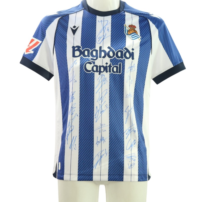 Real Sociedad's Official Shirt, 2025/26 - Signed by the Players