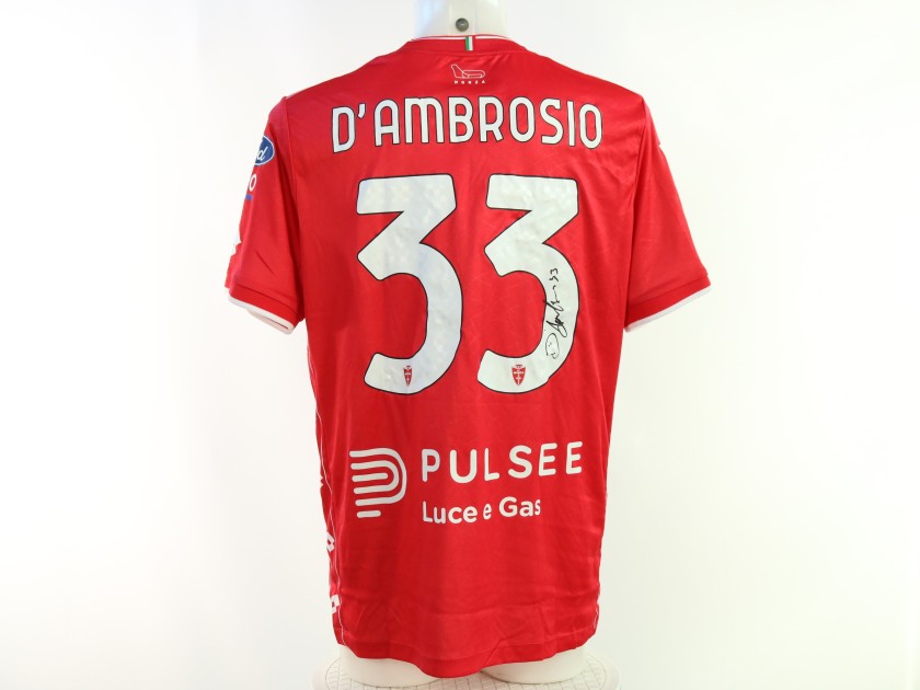 D'Ambrosio's Monza vs Juventus Signed Unwashed Shirt, 2024