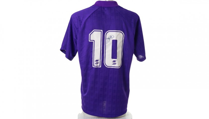 Maillot Fiorentina Domicile 1989-1990 – Roberto Baggio 10 – Neuf Avec Étiquettes