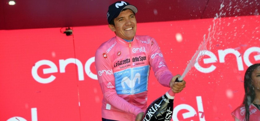 Maglia Rosa indossata autografata da Carapaz - vincitore del Giro d'Italia 2019