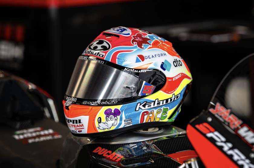 Kabuto Helmet - Worn and Signed by Yari Montella