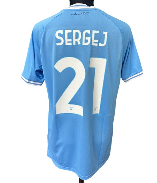 Sergej's Issued Shirt, Lazio vs Bologna 2023 - Special Mihajlovic Patch