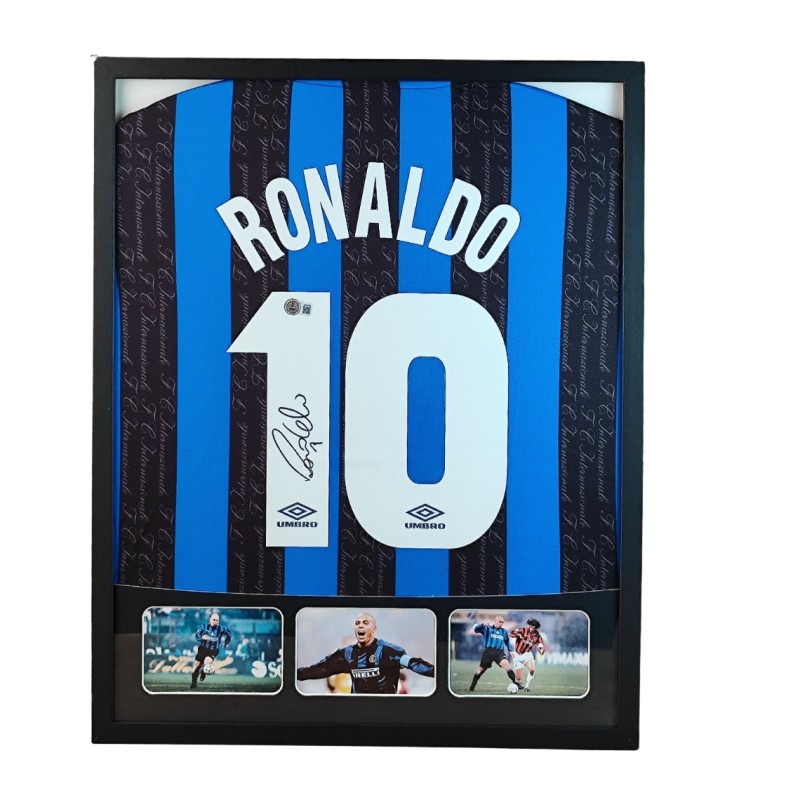Ronaldo Nazario's Inter Milan Signed And Framed Shirt