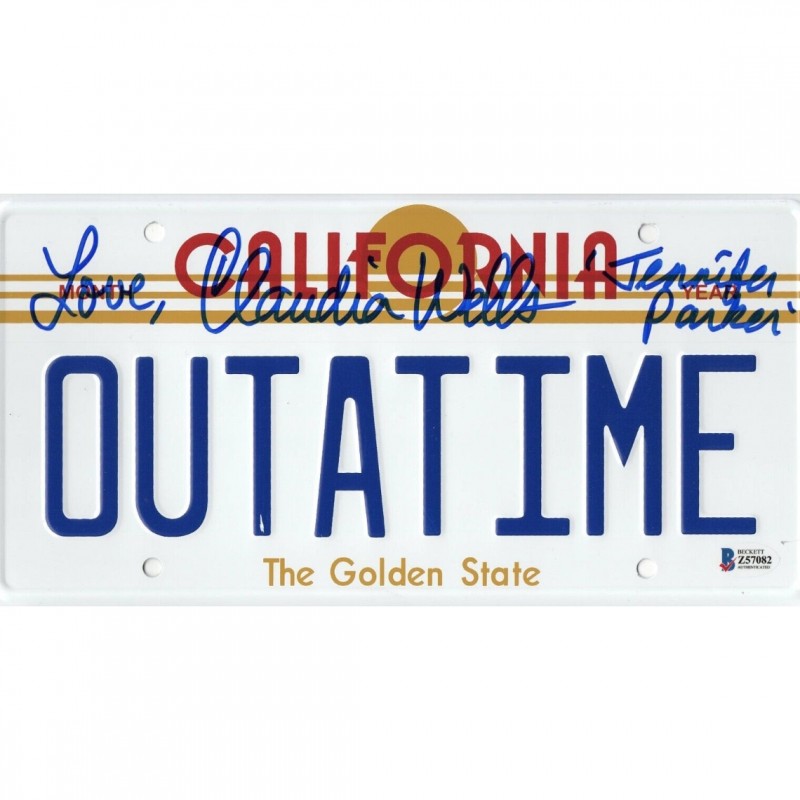 Claudia Wells Signed Back to The Future License Plate