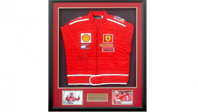 Rubens Barrichello Hand Signed Ferrari Race Jacket