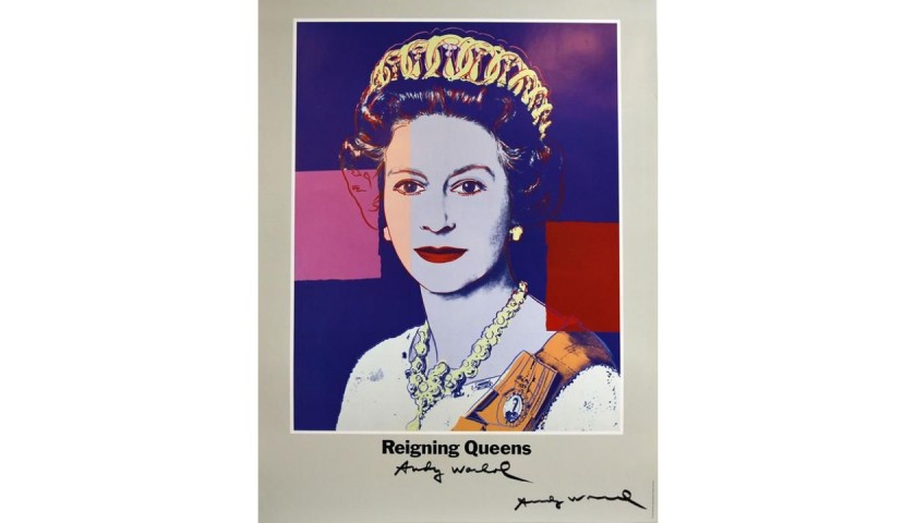 Andy Warhol Signed Queen Elizabeth II of England Litograph NO RESERVE