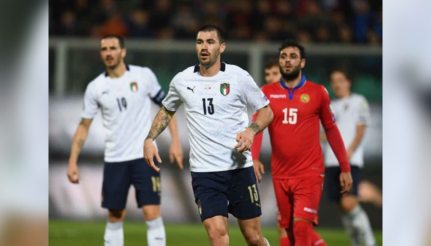 Romagnoli's Italy Signed Match Shirt, 2019
