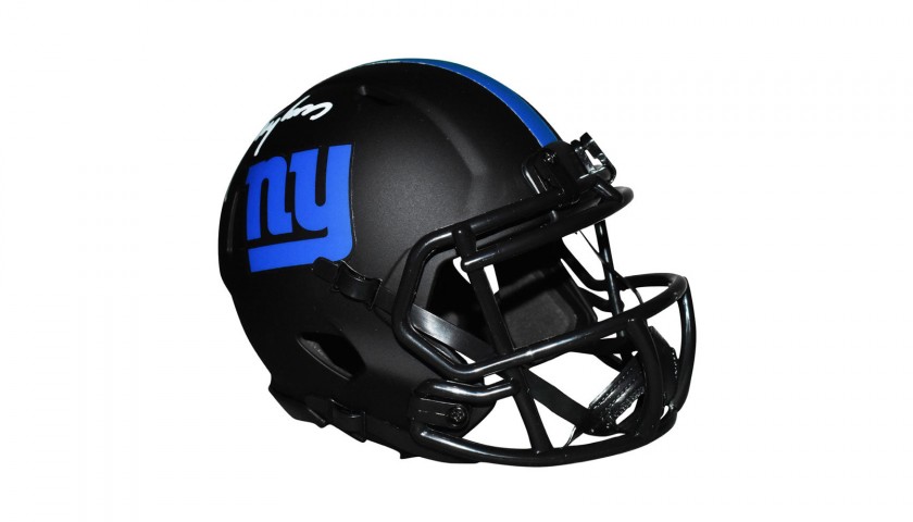 New York Giants Mini Replica Football Helmet Signed by Lawrence Taylor 