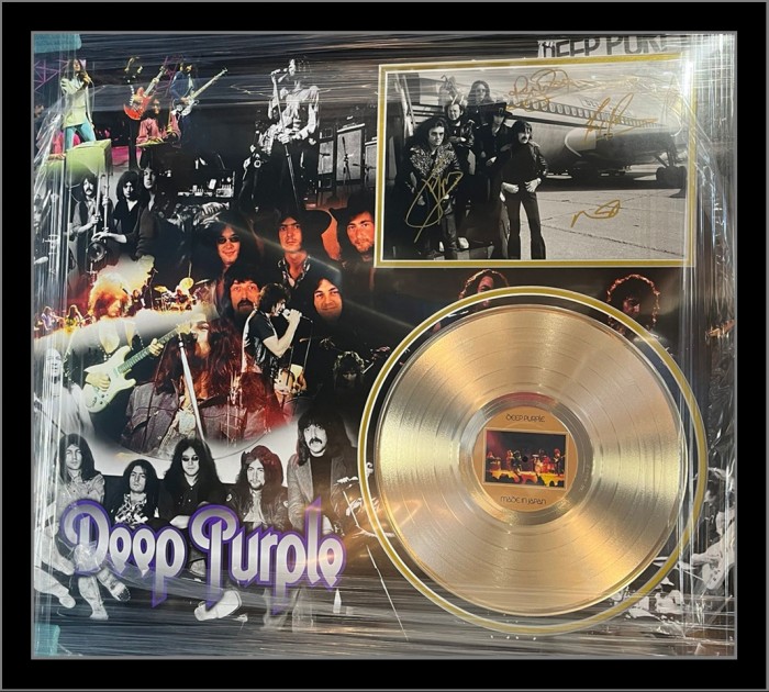 Deep Purple Signed Gold Disc Display