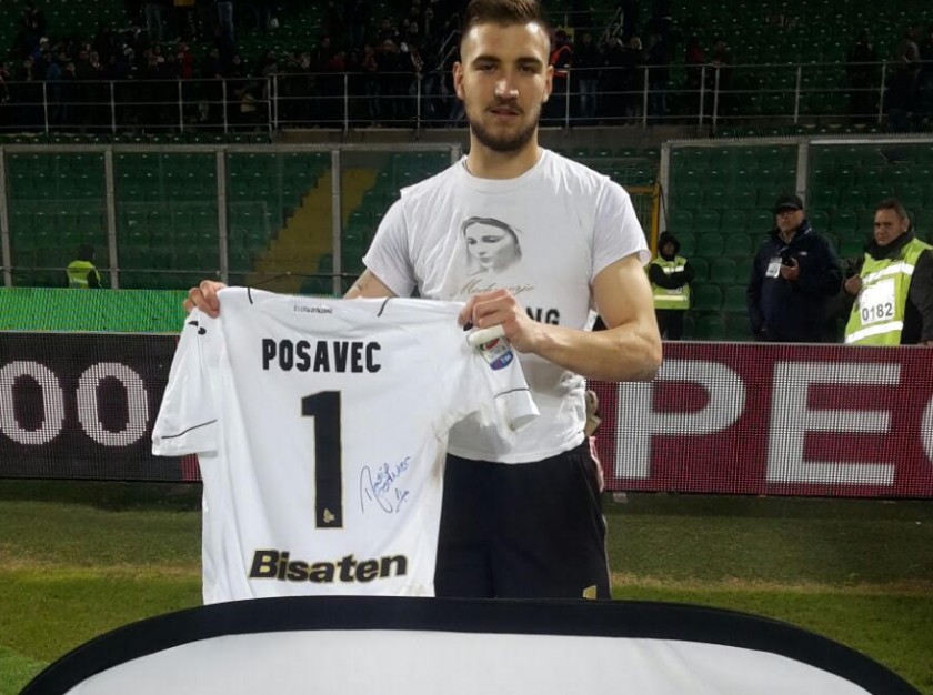 Matchworn Posavec shirt, Palermo-Pescara 23/12/16  - signed