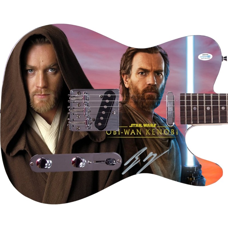 Ewan McGregor Signed Star Wars Custom Graphics Guitar