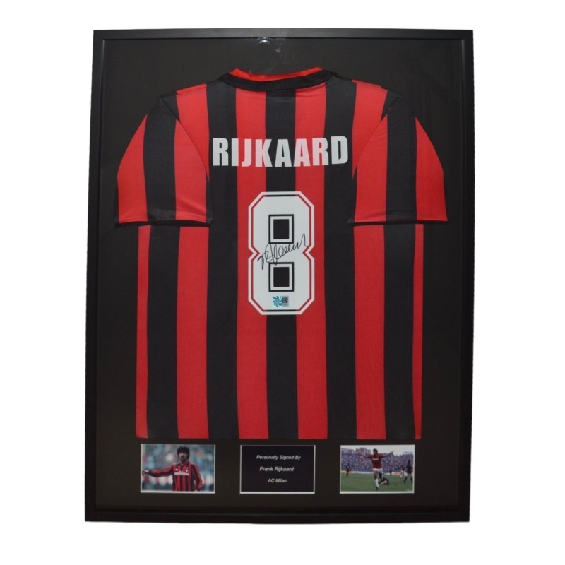 Maglia del Milan di Frank Rijkaard firmata e incorniciata