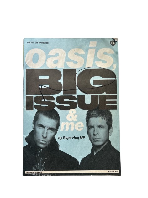 Noel Gallagher of Oasis Signed Big Issue Magazine