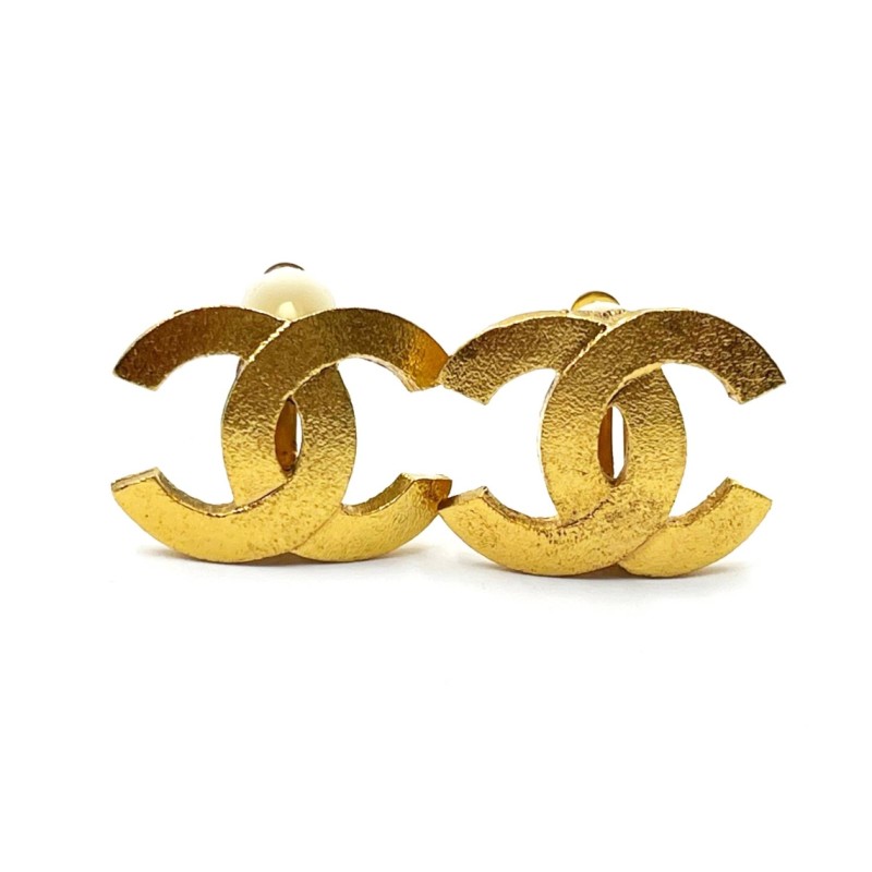 Chanel Gold Plated Clip on Earrings