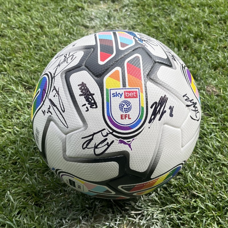 BWFC Sqaud Signed EFL Rainbow-coloured Match Used Football 