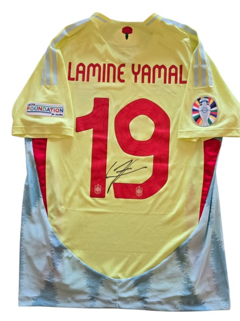 Yamal's Signed Match-Issued Shirt, Albania vs Spain EURO 2024