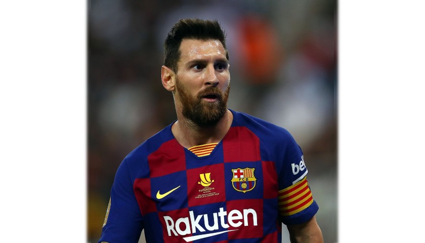 Messi's Barcelona Match-Issued Shirt, Supercopa de España 2020