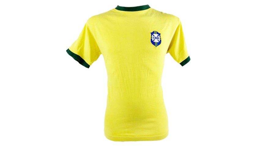 Brazil Retro Football Shirt, 1970 - Signed by Pele - CharityStars