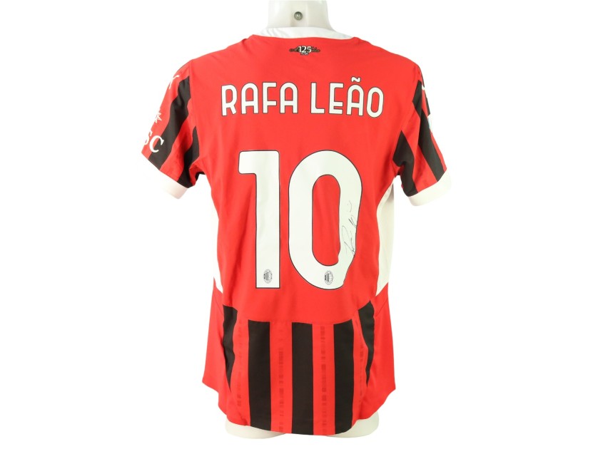 Leao's Milan Signed Match-Issued Shirt, 2024/25 