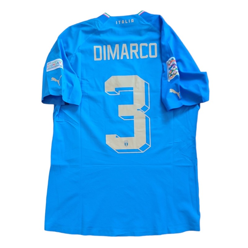 Dimarco's Match-Issued Shirt, Hungary vs Italy 2022