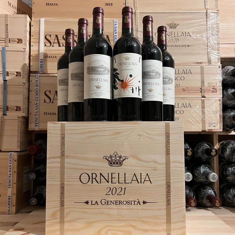 Ornellaia 2021 La Generosità Bolgheri Superiore DOC - Wooden Case Six Bottles