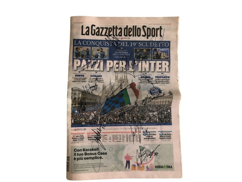 Gazzetta dello Sport 19th Scudetto Inter Milan - Signed by the Players