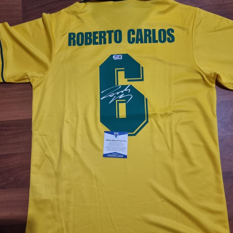 Roberto Carlos Signed Brazil 1994 Shirt