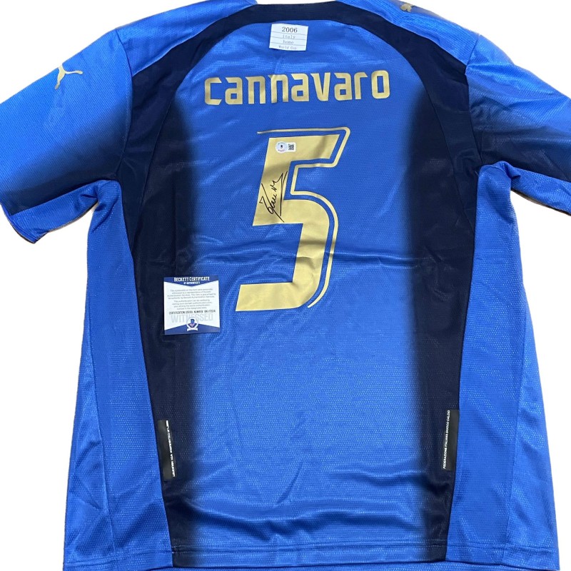 Fabio Cannavaro's Italy World Cup Winners 2006 Signed Replica Shirt