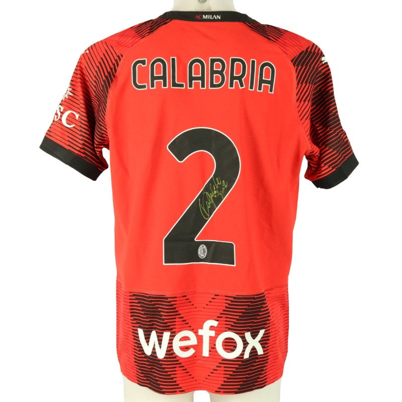 Calabria's AC Milan Match-Issued Signed Shirt, Coppa Italia 2023/24