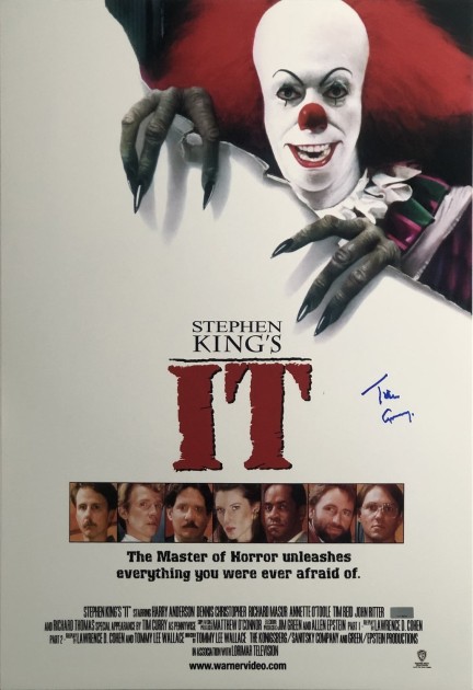 Tim Curry Signed Stephen King's IT Poster