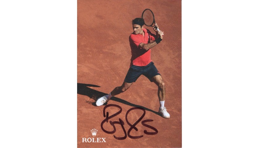 Cartolina autografata da Roger Federer