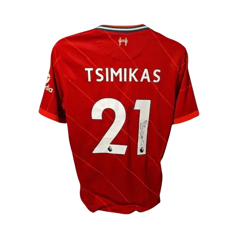 Maglia ufficiale firmata da Kostas Tsimikas per il Liverpool FC 2021/22