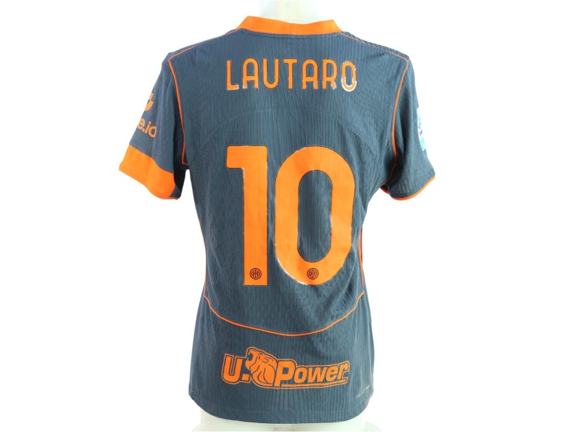R - Lautaro Martinez's Inter Match-Issued Shirt, 2025/26