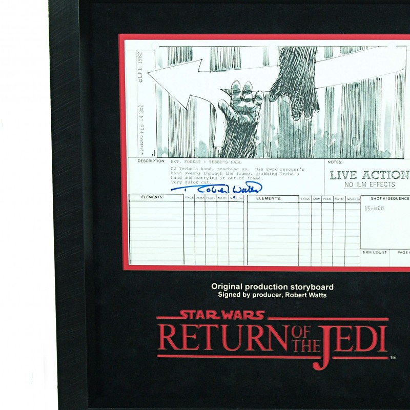 Star Wars Ep VI Return Of The Jedi Storyboard - signed by Robert Watts