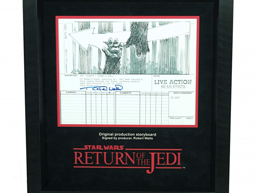 Bozzetto di Star Wars Ep VI Il ritorno dello Jedi - autografato da R.Watts