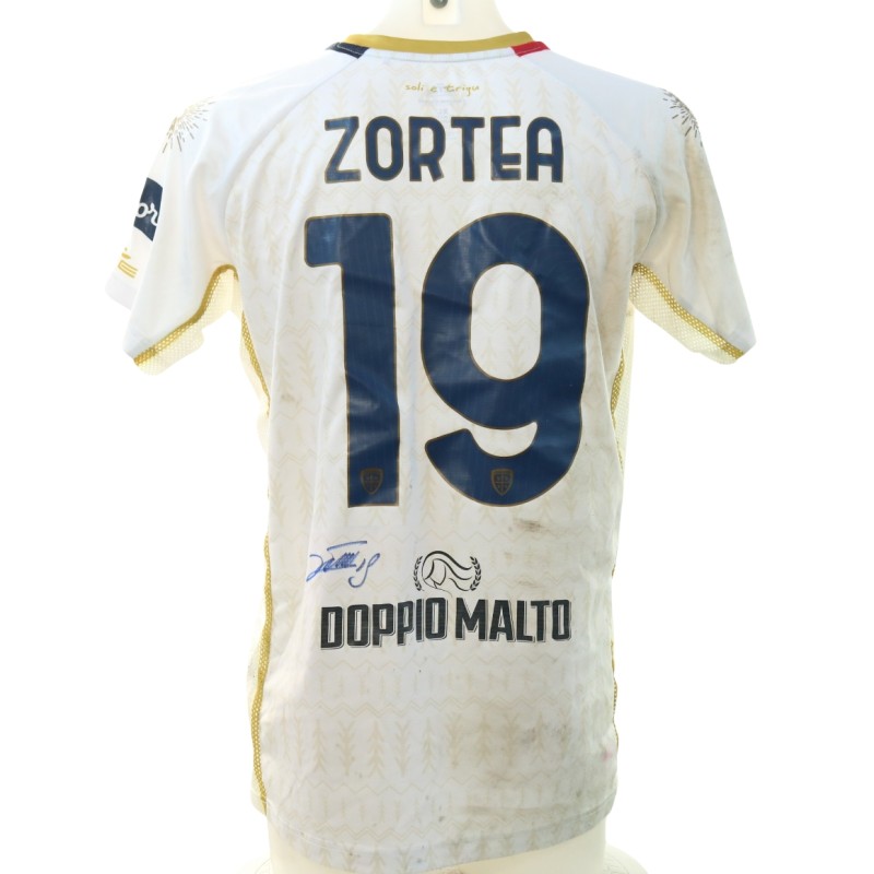 Zortea's Signed Unwashed Shirt, Genoa vs Cagliari 2024