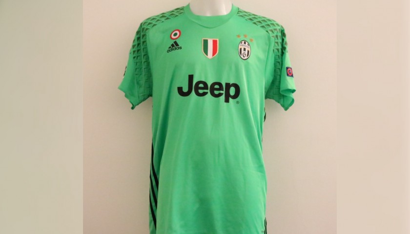 Juventus No1 Buffon Shiny Green Goalkeeper Jersey