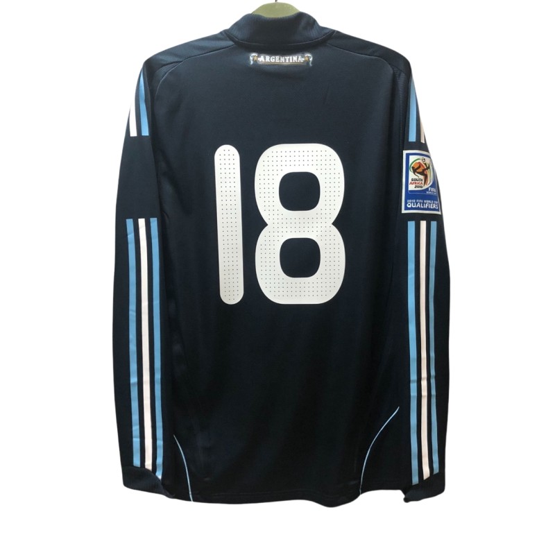 Messi's Argentina WC 2010 South Africa Qualifier Match Shirt, vs Uruguay