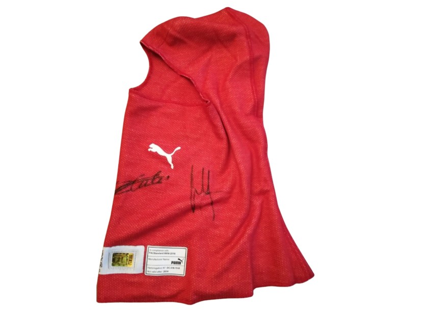 Scuderia Ferrari Balaclava - Signed by Carlos Sainz and Charles Leclerc