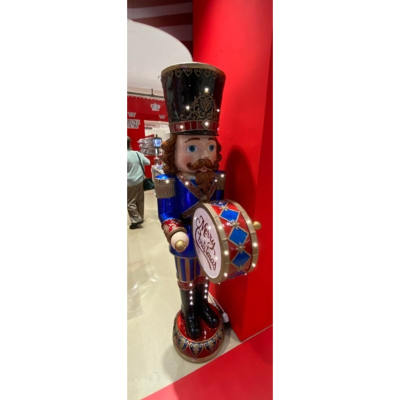 Nutcracker with blue and red LED drum