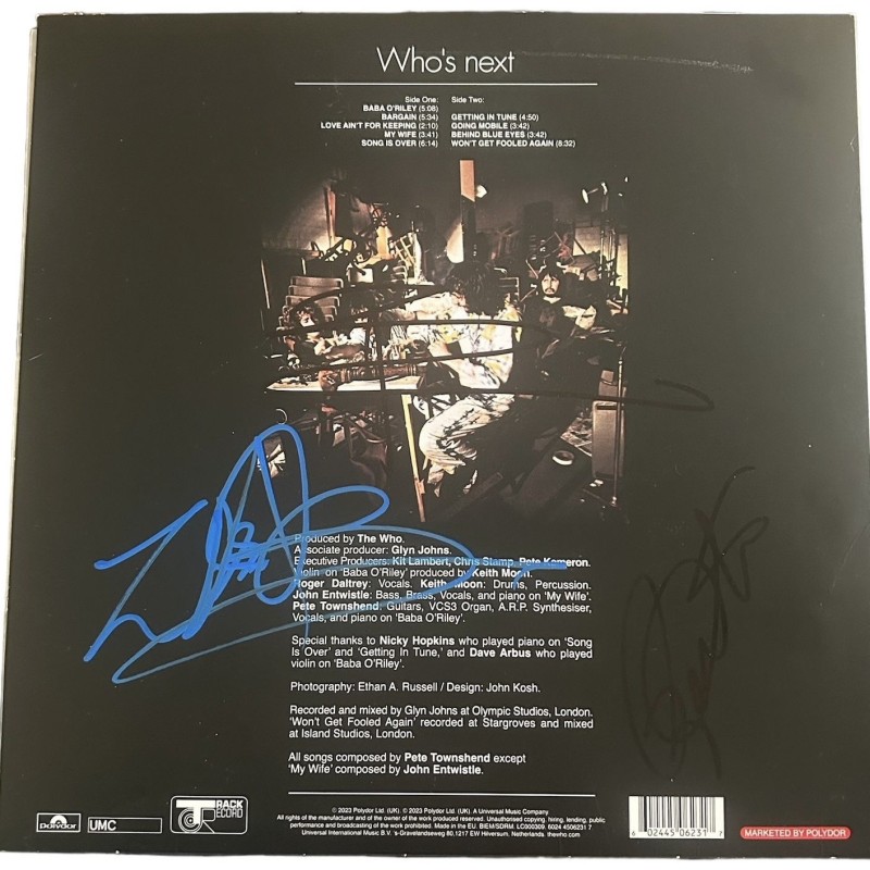 LP in vinile firmato "Who's Next" degli Who