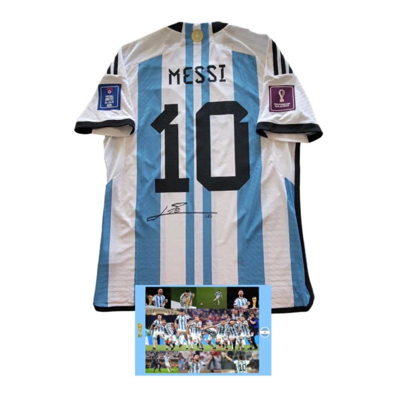 Maglia ufficiale Messi Argentina vs Francia, Finale WC 2022 - Autografata
